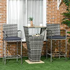 Patio Bar Set Wicker Bistro Set