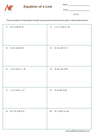 Two Point Form Worksheets Math Fun