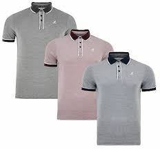 Kangol Mens Cotton Pique Polo Shirt Jersey Top T Shirt Navy