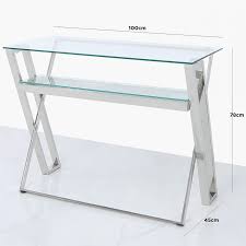 Cimc Daisy Glass Stainless Steel Desk Clear