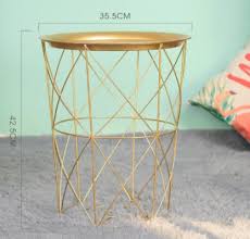 Golden Metal Caged Coffee Table