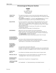 Resume Outline Example Resume Outline Example As Resumes Examples