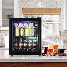 Edendirect 17 13 In 10 Bottle Wine And 75 Can Beverage Cooler Mini Refrigerator With Wire Adjustable Shelving For Office Bar Black