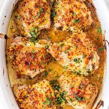 Chicken Thighs Oven Cooked Recipe gambar png