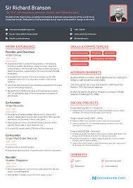Create or update yours now using the same template. The One Page Resume Of Richard Branson By Novoresume