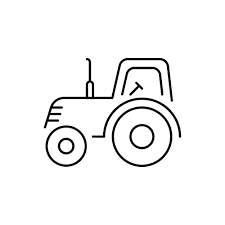 Modern Tractor Line Outline Icon