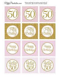 printable 50th birthday cupcake toppers