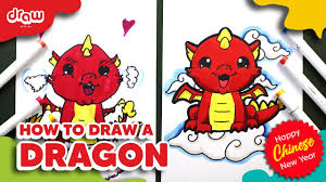 how to draw a cute dragon for chinese