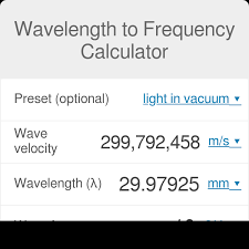 Wavelength To Frequency Calculator