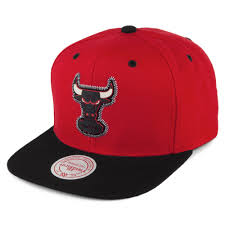 Mitchell Ness Chicago Bulls Snapback Cap Zig Zag Red Black