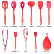 megachef red silicone cooking utensils