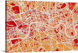 London Map Art Large Solid Faced Canvas Wall Art Print Great Big Canvas