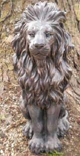 Latex Lion Concrete Mold Plaster Garden