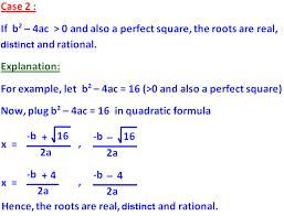 Nature Of The Roots Of A Quadratic Equation