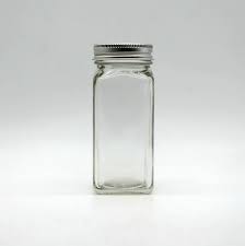 china 6oz clear square glass spice jar