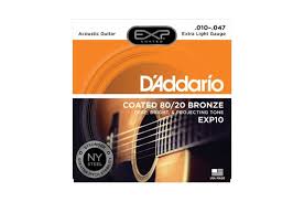 D Addario Exp10 Coated 80 20 Bronze Acoustic Guitar Strings Extra Light 10 47 Heidmusic