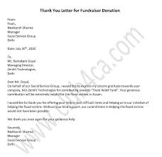 letter for fundraiser donation