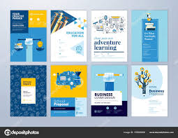 Set Brochure Design Templates Subject Education School