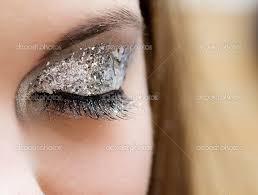 silver glitter eyeshadow stock photos