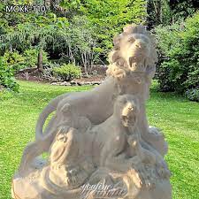 Natural Marble Lion Family Statues