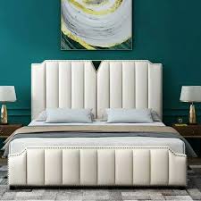 White Platform Bed Upholstered Bed