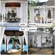 outdoor curtains waterproof white
