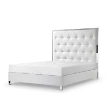 Amy Queen White Tufted Panel Bed