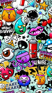 cartoon graffiti art black colorful
