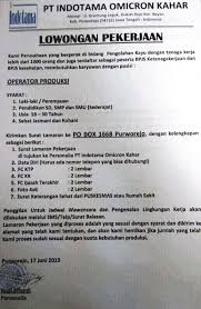 6 pt evergreen shipping agency indonesia 4; Lowongan Kerja Pt Indotama Omicron Kahar Operator Produksi Purworejo Sd Smp Sma Sederajat Loker Swasta