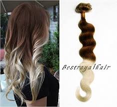 Blonde on top, black underneath hairstyles. Chocolate Brown To Platinum Blonde Two Colors Ombre Hair Extension 18 Clips Full Head Indian Remy Clip In Hair Extensions Rhs255 24 Inches Buy Online In Macedonia At Desertcart Productid 8775493