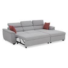 3 seater l shape storage sofa bed grey