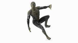 spiderman black suit attached wall 3d