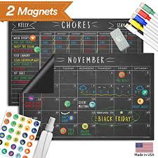 Magnetic Chalkboard Reward Chore Chart Black Dry Erase Refrigerator Responsibility Incentive Chart Multiple Kid Chart System W Bonus Reusable