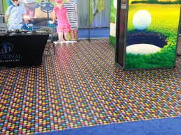 custom trade show flooring graphic