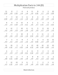 printable multiplication timed test