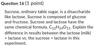 solved sucrose ordinary table sugar