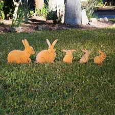Bunny Family Garden Sculptures Set Of