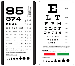 Snellen And Rosenbaum Pocket Eye Chart Pack Of 2 Cards