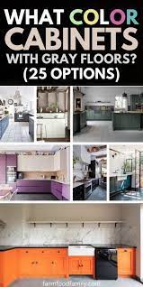 color kitchen cabinets with gray floors