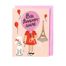 Je te souhaite un anniversaire merveilleux et réussi aujourd'hui et à davantage d'années à venir. French Birthday Card Little Low