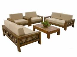 polished wooden sofa set size