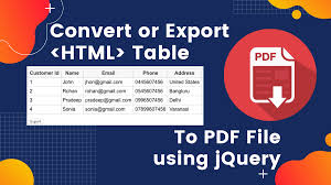 export html table to pdf using jquery