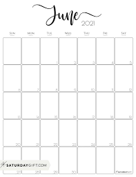 Download all twelve 2021 months, or one month at a time. Cute Free Printable June 2021 Calendar Saturdaygift