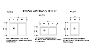 11x11m House Plan Of Windows Schedule