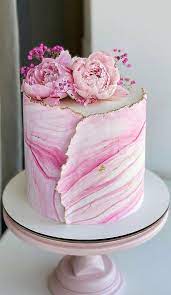 White And Pink Marble Cake gambar png