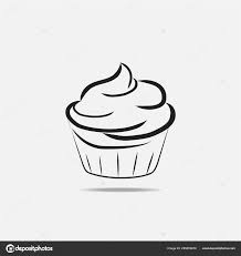 cupcake clipart vector black color