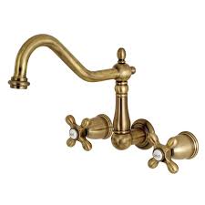 Wall Mount Tub Faucet Antique Brass