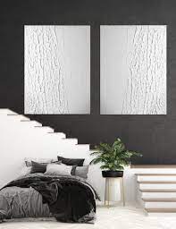 White Plaster Wall Art Set Of Two Wall