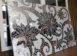 Mirrored Fl Capiz Mosaic Wall Panel