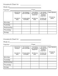 Daily Spanish English Homework Chart Parent Contact